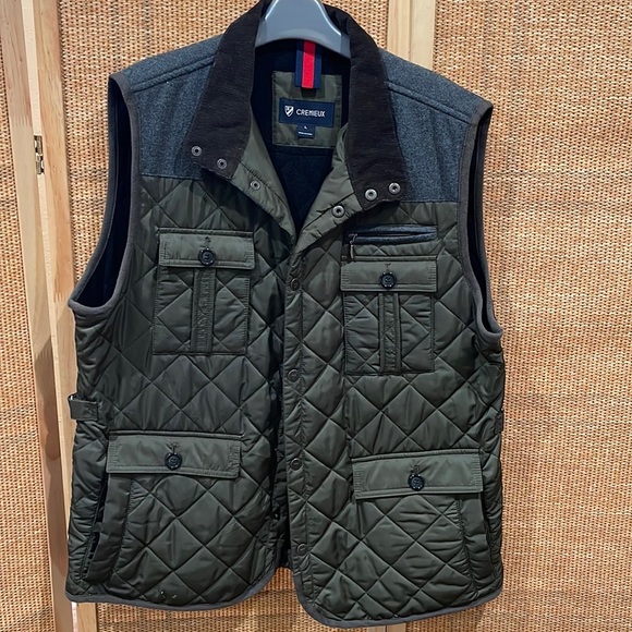 Cremieux Olive Green Quilted Mens Vest 